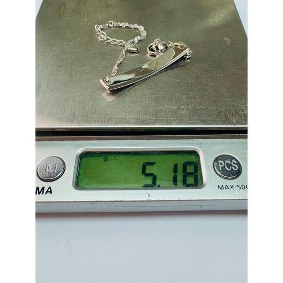 Estate Sterling Silver 925 Engraved Bar Bracelet, Adjustable 7"-8", 5.18g - Picture 8 of 8